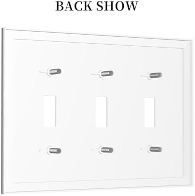 Decorative Light Switch Cover Plate Rustic Vintage Dark Brown Wood Grain 3 Gang Wall Plate Triple Toggle Switch Plate Covers 3 Hole Electrical Switchplate Dimmer Faceplate for Farmhouse Decor - Image 4