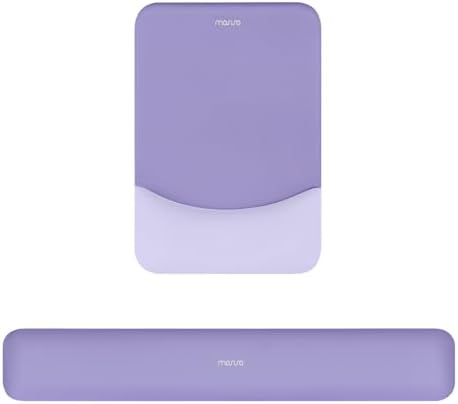 MOSISO Wrist Rest Support Mouse Pad & Keyboard Set, Purple | Rectangular Ergonomic Mousepad, Non-Slip Base, Home/Office Pain Relief & Easy Typing, Neoprene Cloth & Raised Silicone Lining by MOSISO