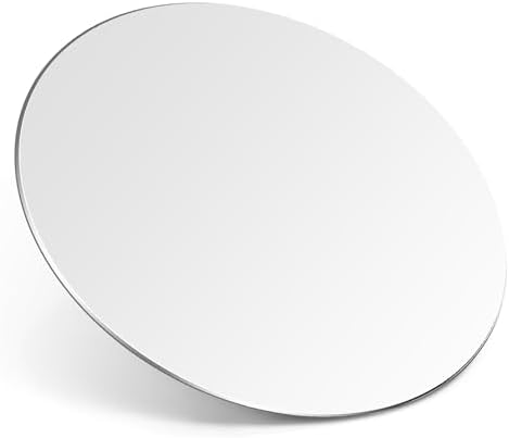 HONKID Metal Aluminum Mouse Pad Thin Hard Mousepad 7.87 * 7.87 Round Silver by HONKID
