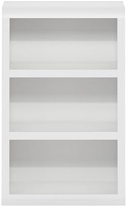 Furinno Rail Book Shelf, 3-Tier Bookshelf with Open Shelf, Bookcase with Classic Style Edges, 10 x 24.6 x 39, for Organization and Storage, for Living Room, Bedroom, Home Office, White - Image 7