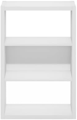 Furinno Viola Book Shelf, 3-Tier Bookshelf, Extra Thick Frame Bookcase with Open Shelf, Open Back Design, 11.3" x 23.2" x 35.9", for Living Room, Bedroom, Home Office, White - Image 6