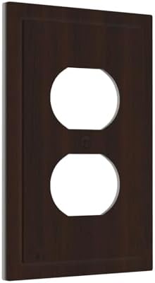 Outlet Covers Rustic Vintage Dark Brown Wood Grain Decorative 1 Gang Duplex Light Switch Cover Plate Single Electrical Receptacle Wall Plate Plug Switchplate Faceplate for Farmhouse Decor - Image 2