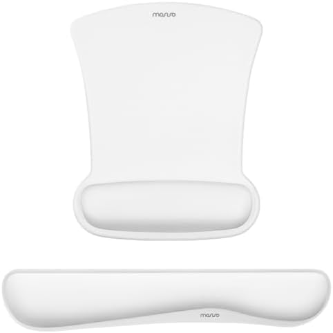 MOSISO Wrist Rest Support for Mouse Pad & Keyboard Set, White by MOSISO