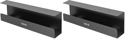 VIVO Under Desk 17 inch Cable Management Tray, Power Strip Holder, Cord Organizer, Wire Tamer for Office and Home, Black, DESK-AC06-1C (Pack of 2) by VIVO