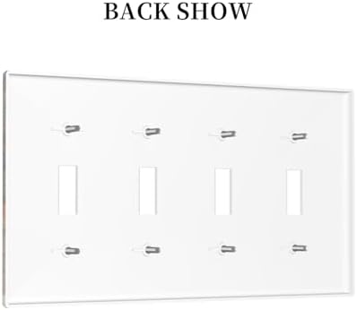 Decorative Switch Plate Covers Vintage Funny Chicken Rooster 4 Gang Light Switch Cover Plate Quad Toggle Wall Plate 4 Hole Electrical Switchplatedimmer Faceplate for Kitchen Decor - Image 4