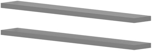 72 inch Long Floating Shelves for Wall,Solid Wood Long Shelves Set of 2,Grey Rustic Wall Mounted Shelves Large Bookshelf (Grey, 72 Inch) by ONOTETUT
