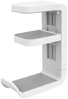 Desk Hook 4/8pcs 360° Rotating Under-Desk Headphone Stand - No-Punch Hanger(White,4pcs) by Unknown