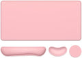Dapesuom Keyboard Wrist Rest Mouse Pad Set, 4Pcs Extended Large XXL Gaming Mousepad + Mouse Wrist Cushion + Memory Foam Keyboard Wrist Support + Cup Coaster, Pink 31.5x15.7in Desk Pad for Home Office by Unknown
