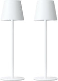 Kakanuo White Cordless Table Lamp Rechargeable - 2 Pack 5000mAH Battery Operated Lamp for Table, 3 Color Stepless Dimming Wireless Lamp for Kitchen Counter, Touch Control by KakanuoLightings