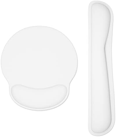 Dapesuom Keyboard Wrist Rest and Mouse Pad with Wrist Support, Memory Foam Cushion for Keyboard and Mouse Set, Ergonomic Desktop Pad Rests with Non Slip Base for Easy Typing & Pain Relief, Ivory White by Unknown