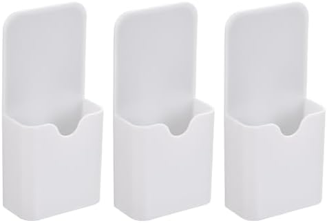 PATIKIL 3pcs Magnetic Pen Marker Holders, 50x27mm Dry Erase Marker Pencil Holder Cup Organizer for Classroom Home Office Refrigerator Whiteboard Locker, White, 4x2x1 by PATIKIL