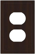 Outlet Covers Rustic Vintage Dark Brown Wood Grain Decorative 1 Gang Duplex Light Switch Cover Plate Single Electrical Receptacle Wall Plate Plug Switchplate Faceplate for Farmhouse Decor by JOOJIAO