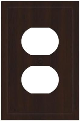 Outlet Covers Rustic Vintage Dark Brown Wood Grain Decorative 1 Gang Duplex Light Switch Cover Plate Single Electrical Receptacle Wall Plate Plug Switchplate Faceplate for Farmhouse Decor by JOOJIAO