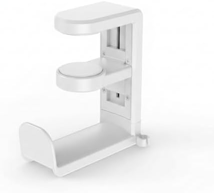 Under Desk Headphone Hanger Clamp, Rotating Mount for Sit-Stand Desks, No-Drill Installation, Paper-Based Composite (1 PC) by Unknown