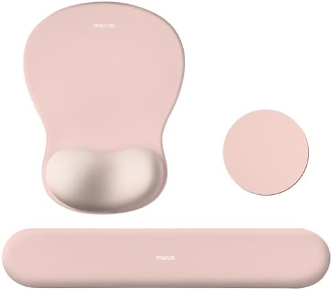 MOSISO Wrist Rest Support for Mouse Pad&Keyboard Set, Pink by MOSISO
