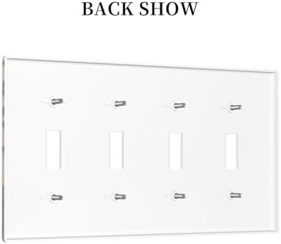 Decorative Switch Plate Covers Rustic Black Deer Elk Brown Wood Board Pine Tree 4 Gang Light Switch Cover Plate Quad Toggle Wall Plate 4 Hole Electrical Switchplatedimmer Faceplate Decor - Image 4