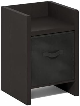 Furinno Viola Side Table, End Table with Storage Bin, Dark Oak - Image 6
