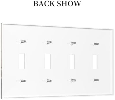 Decorative Switch Plate Covers Cartoon Fat Happy Chef Cook 4 Gang Light Switch Cover Plate Quad Toggle Wall Plate 4 Hole Electrical Switchplatedimmer Faceplate for Farmhouse Kitchen Decor - Image 4