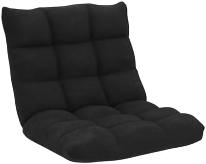 COSTWAY Adjustable Gaming Chair, Video Gaming Chairs with Back Support, Alloy Steel Frame, Soft Coral Fleece, Lazy Sofa Lounge for Reading Living Room Recliner for Adults Kids, Black - Image 5
