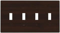 Decorative Switch Plate Covers Rustic Vintage Dark Brown Wood Grain 4 Gang Light Switch Cover Plate Quad Toggle Wall Plate 4 Hole Electrical Switchplatedimmer Faceplate for Farmhouse Decor by JOOJIAO