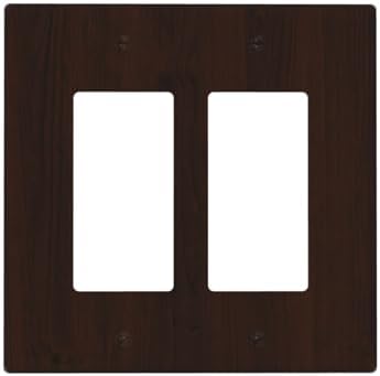 Decorative Outlet Covers Rustic Vintage Dark Brown Wood Grain 2 Gang Light Switch Cover Plate Double Rocker Wall Plate Gfci Switch Plate Covers Plug Faceplate for Farmhouse Decor by JOOJIAO