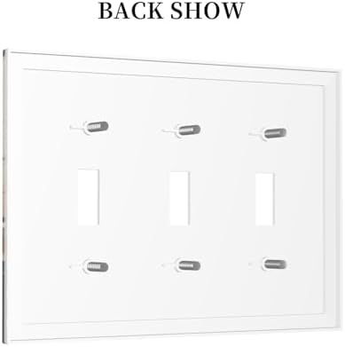 Decorative Light Switch Cover Plate Cartoon Fat Happy Chef Cook 3 Gang Wall Plate Triple Toggle Switch Plate Covers 3 Hole Electrical Switchplate Dimmer Faceplate for Farmhouse Kitchen Decor - Image 4