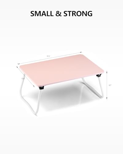 Portable Lap Desk Bed Desk Lap Table Bed Table, Laptop Stand Breakfast Serving Tray, Foldable & Lightweight Mini Table, Lap Tablet Desk for Sofa Couch Floor - - Pink - Image 6