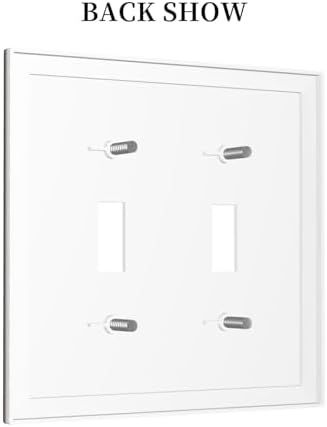 Decorative Light Switch Cover Plate Rustic Vintage Dark Brown Wood Grain 2 Gang Switch Plate Covers Double Toggle Wall Plate Dual Device Electrical Switchplate Dimmer Faceplate Farmhouse - Image 4