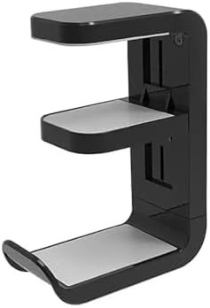 Desk Hook 4/8pcs 360° Rotating Under-Desk Headphone Stand - No-Punch Hanger(Black,4pcs) by Unknown