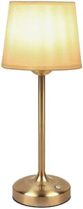 Deogos Cordless Table Lamp Gold with Dimmer, 4000mAH Battery Operated Lamp Rechargeable, 3 Color Temperature Touch Control Fabric Desk Light for Dining Room, Bedroom, Bar, Patio, Counter, Restaurant by DeogosLighting