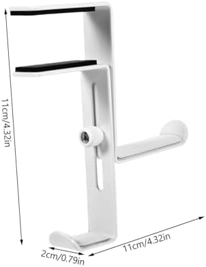 Lurrose Adjustable Metal Headphone Rack Under Desk with Non-Slip Pad Headset Hanger Clamp for Desktop Organization Compact Portable Design Suitable for Various Widths - Image 2