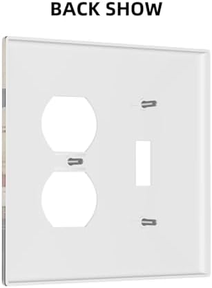 Decorative Outlet Covers Cartoon Fat Happy Chef Cook 2 Gang Combination 1 Toggle/1 Duplex Light Switch Cover Gfci Wall Plate Electrical Receptacle Switchplate for Farmhouse Kitchen Decor - Image 4