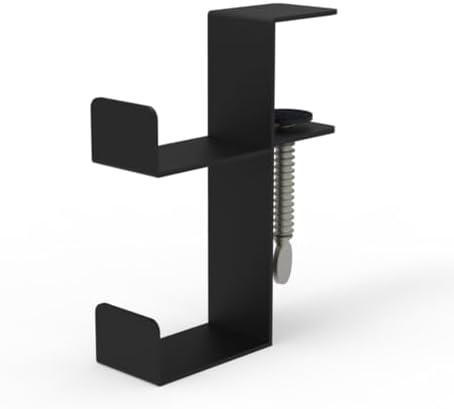 G+ Life Under Desk Metal Game Controller Headphone Hanger Holder Mount - Adjustable Gamepad Hook Stand for Xbox, PlayStation PS4, Nintendo Switch, PC Videogame, Steam, DualShock, SteelSeries (Black) by GLife