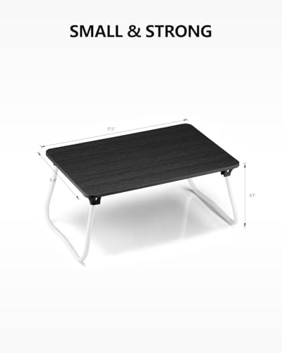 Portable Lap Desk Bed Desk Lap Table Bed Table, Laptop Stand Breakfast Serving Tray, Foldable & Lightweight Mini Table, Lap Tablet Desk for Sofa Couch Floor - - Black - Image 6