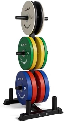CAP 2-inch Olympic Bumper Plate Weight Set | 100-370 lbs | Multiple Colors | Storage Rack Optional by CAP