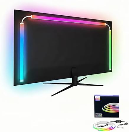 27 Inch Monitor Backlight - Immersive LED Strip with Screen Mirror Sync - PC and Mac Software Control - Gaming Setup Desktop Lights - 16M Colors Chasing Effects (27 inch) by Unknown