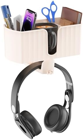4 in 1 Desk Cup Holder with Storage Tray and Headphone Hanger by HOME