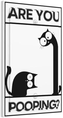 Decorative Light Switch Cover Plate Funny Bathroom Art with Are You Pooping Sign 1 Gang No Device Single Blank Outlet Covers Wall Plate Switchplate Covers Dimmer Faceplate Farmhouse - Image 2