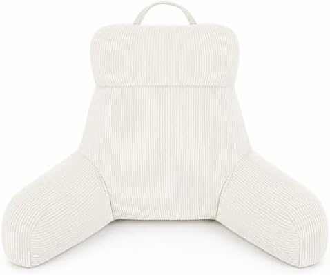Reading Pillow with Arms for Bed Sitting Up, 18 Inch, Beige by EASTSNOW