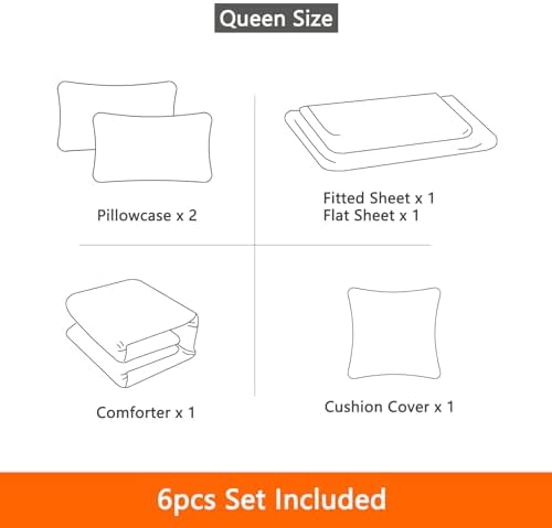 6 Pieces 3D Block Bedding Set Queen Size Red Blue Gaming Block for Boys Comforter Set Bed in A Bag Perfect for Boys Girls Kids Teens Bedroom Decorative Queen09 - Image 4