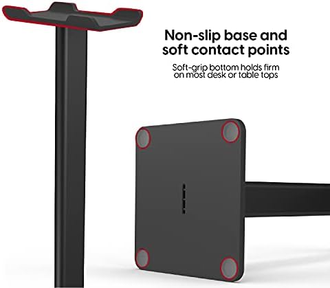 TalkWorks Headphone Stand Holder-Desktop Headset Stand Organizer and Tabletop Space Saver for Home, Office and Gaming Room - Sleek Design, Easy Assembly and Durable Non-Slip Base,Black - Image 5