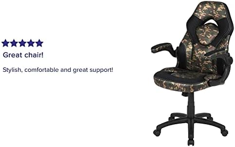 Flash Furniture X10 Gaming Chair Racing Office Ergonomic Computer PC Adjustable Swivel Chair with Flip-up Arms, Camouflage/Black LeatherSoft | Ergonomic, Adjustable, Flip-up Arms, Racing Style - Image 5