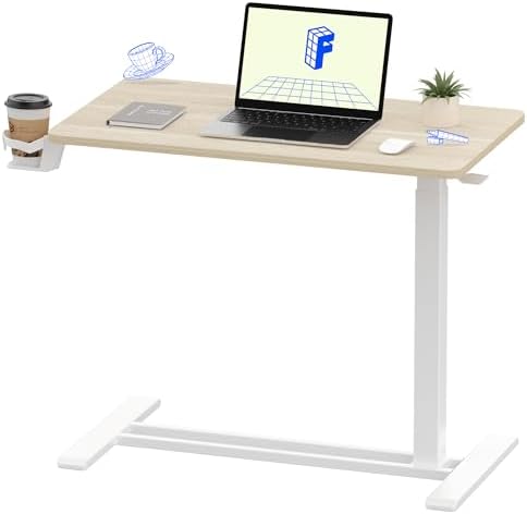 FLEXISPOT H7 32" Pneumatic Height-Adjustable Overbed Table with Wheels by Unknown