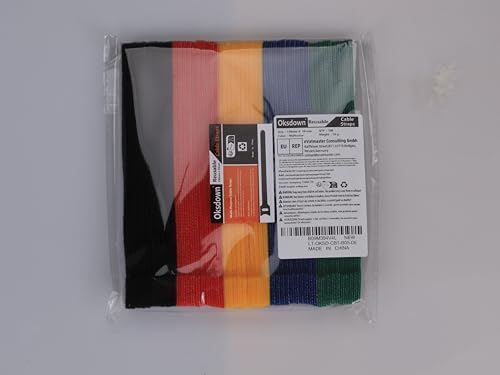 100 Pack 5 Color Reusable Cable Ties Multi Color Releasable Cable Straps Adjustable Hook and Loop Colorful Cable Wire Tidy for PC Cable Management - Image 2
