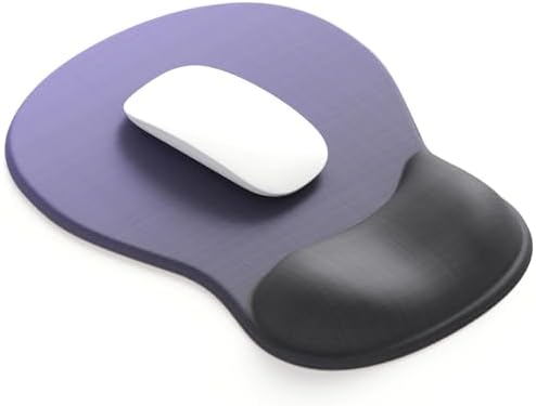 ErgoComfort Gel Wrist Rest Mouse Pad-Ergonomic Office Mousepad with Wrist Support-Non-Slip, Design Desk Accessories Mat for Home&Game Decor (06Deep Violet) by DEMONCHEST