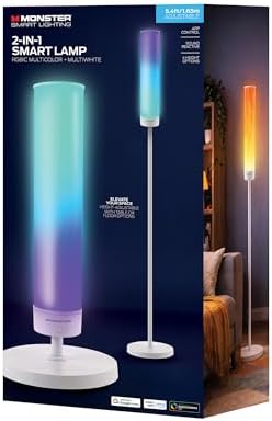 Monster Adjustable Smart Floor Lamp, Multicolor LED Floor & Table Lamp with App & Voice Control, Music Sync, Dimmable Ambient Lighting for Bedroom, Gaming Room & Living Room - Image 7