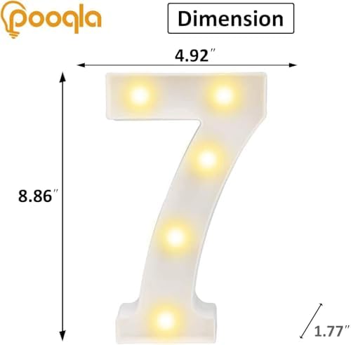 Pooqla LED Light Up Numbers, Marquee Number with Remote for 7th Birthday Decoration, Lighted Numbers Gift for Boys Girls Party Backdrop Wedding Anniversary Decor, Warm White and Cool White Number 7 - Image 5