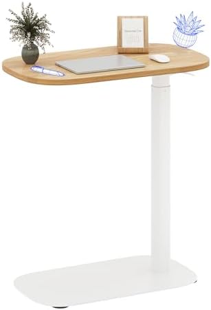 FLEXISPOT 24''Adjustable C Table Gas Spring Mobile Side End Table by Unknown