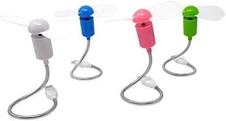 Honbay 4PCS Mini Mobile Portable USB-Powered Cooling Fan Gooseneck Air Blower for Desktop PC Computer Laptop Notebook Tablet (Pack of 2) - Image 3
