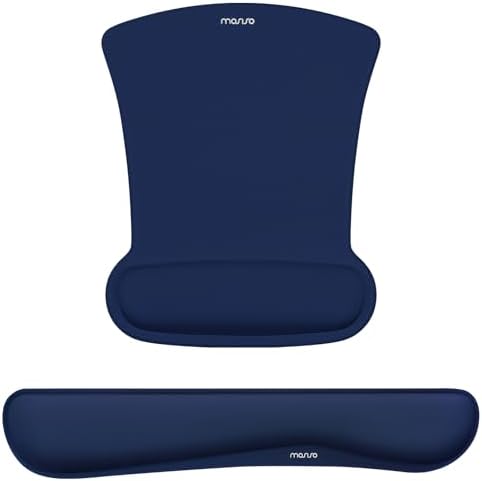MOSISO Wrist Rest Support for Mouse Pad & Keyboard Set, Navy Blue by MOSISO